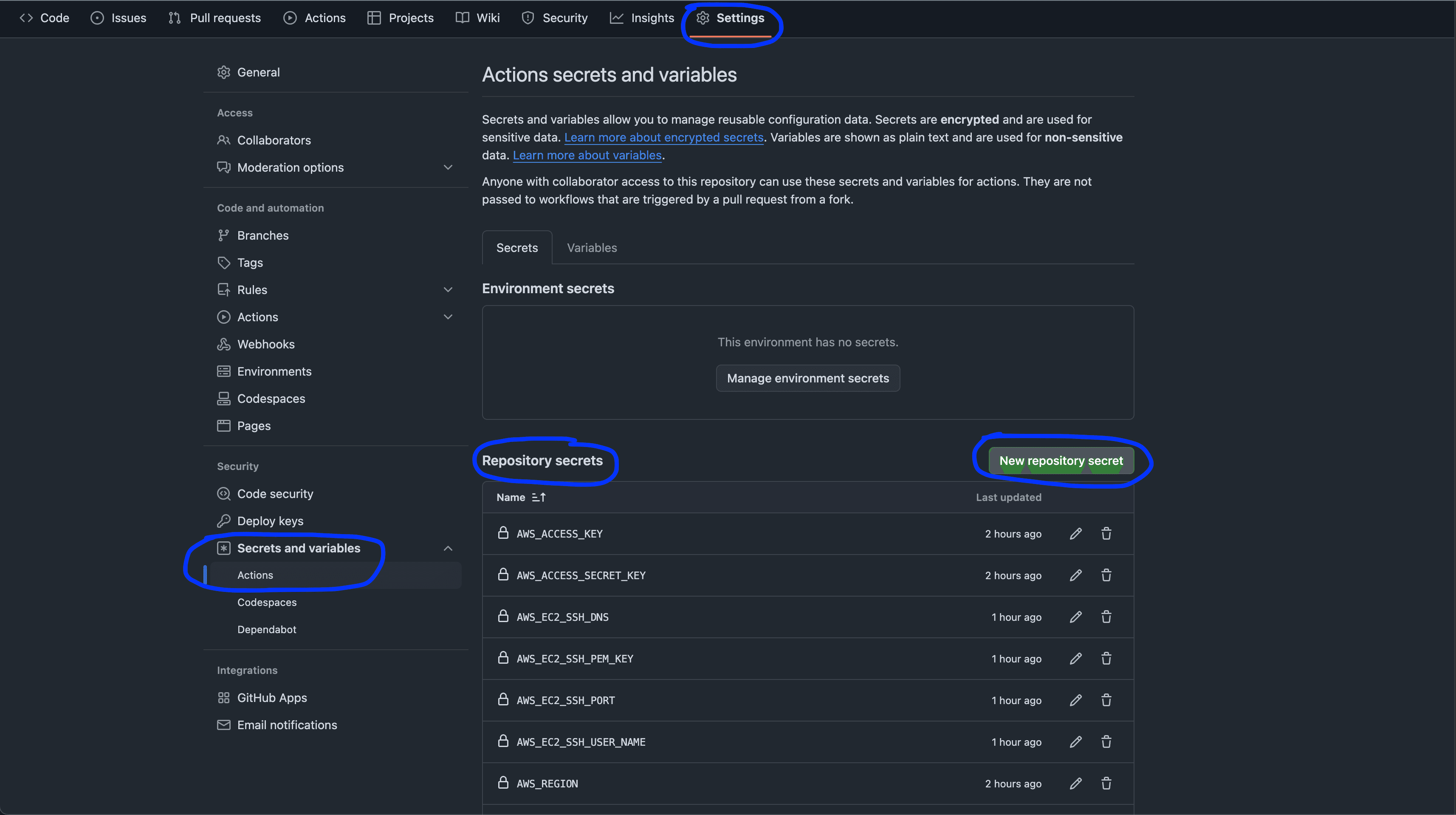 GitHub Action 환경변수 설정